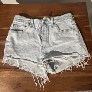 Light Blue Levi’s Distressed Denim Shorts